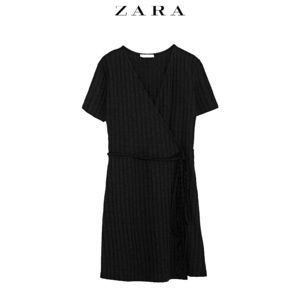 Zara TRF Black Wrap Mini Dress